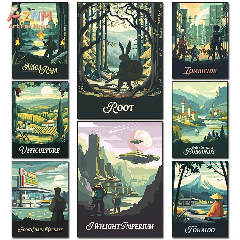 Retro Gaming Art - AZNM Retro Board Game Art Canvas