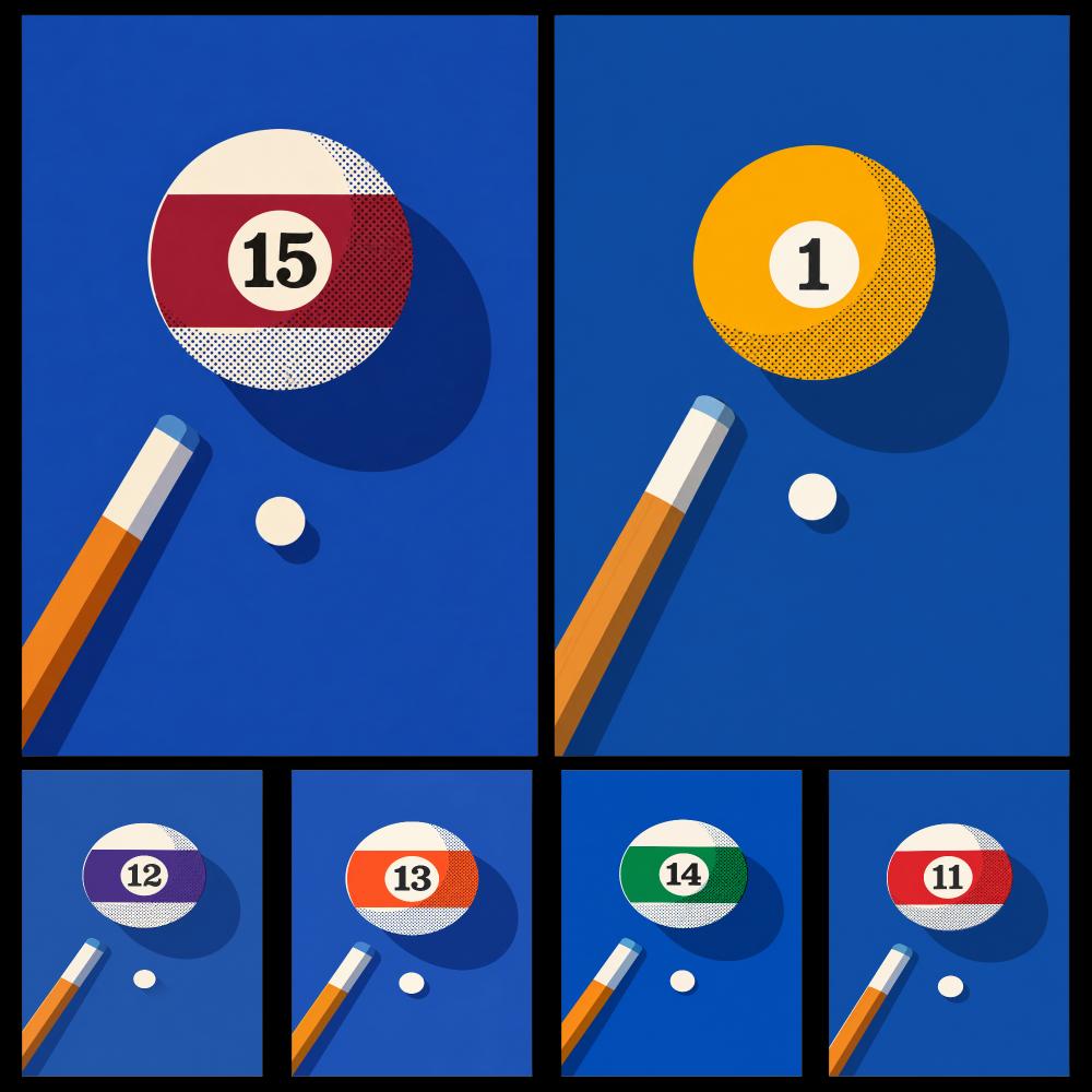 Retro Gaming Life - Retro Billiard Balls Pop Art Graphic