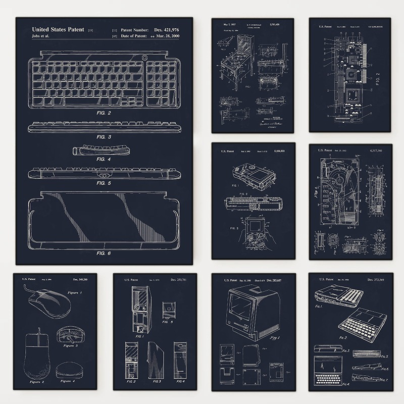 Retro Gaming Life - Computer Gaming Tech Patents Poster Motherboard