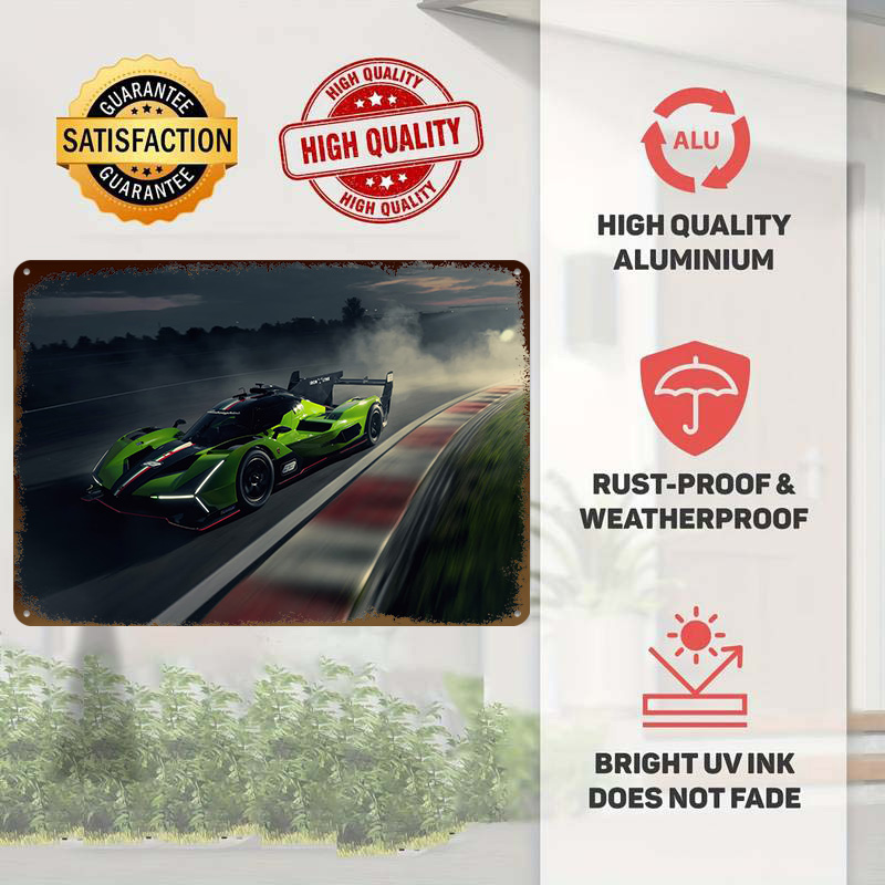 Green Race Car on Track Poster - Retro Gaming On recension och pris