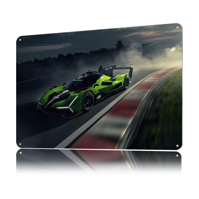 Green Race Car on Track Poster - Retro Gaming On recension och pris