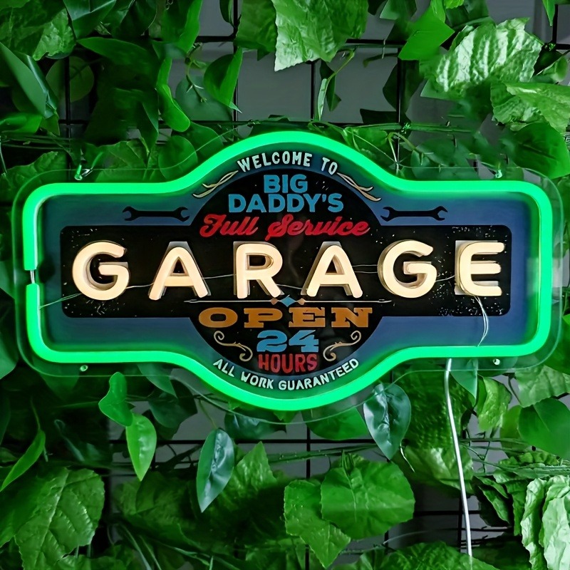 Retro Garage LED Neon Sign UV  - Retro Gaming Usb recension och pris