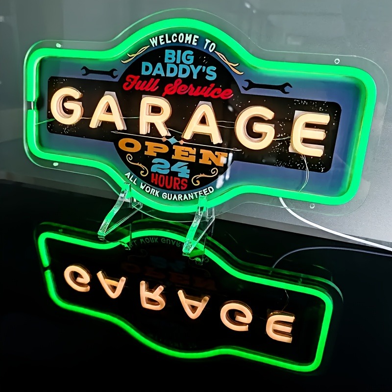 Retro Garage LED Neon Sign UV  - Retro Gaming Usb recension och pris