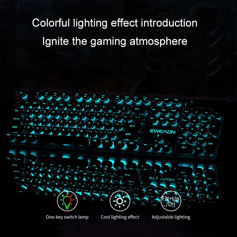 EWEADN Typewriter Gaming Keybo - Retro Gaming Keyboard recension och pris