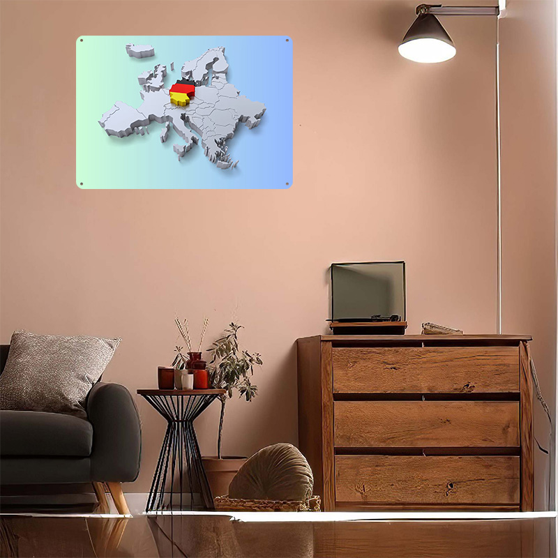 Germany on Europe Map Metal Po - Retro Gaming On recension och pris
